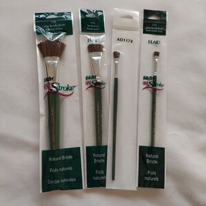 Plaid FolkArt OneStroke SCRUFFY Paint Brush Set 4 ( 1/4"--3/8"--1"--1 1/2") NWT